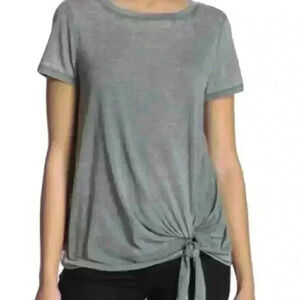 Susina Gray Burnout Tie Hem Tee‎ Size Medium